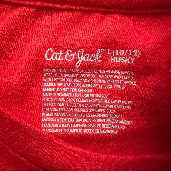 Cat & Jack Red Dinosaur Kids T-Shirt Size L Husky - Picture 4 of 6